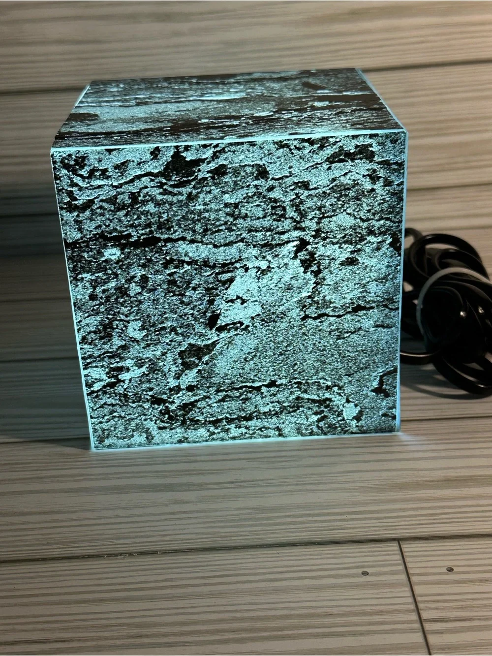 Textured Marble Pattern LED Color Changing Ambiance Cube Lamp